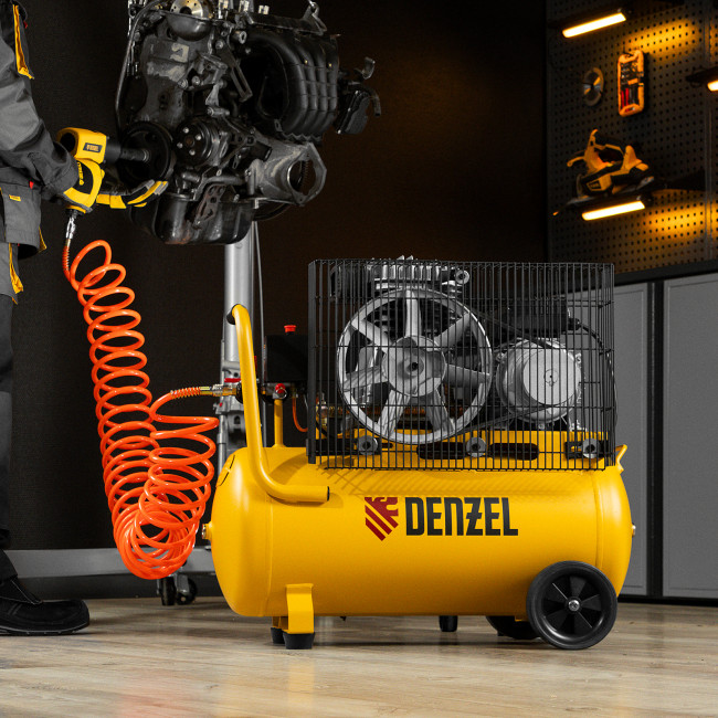Компрессор воздушный BCI2300/50, ременный привод, 2.3 кВт, 50 литров, 400 л/мин Denzel в Новосибирске