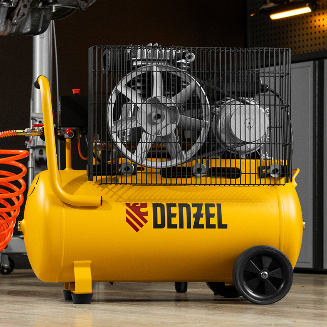 Компрессор воздушный BCI2300/50, ременный привод, 2.3 кВт, 50 литров, 400 л/мин Denzel в Новосибирске