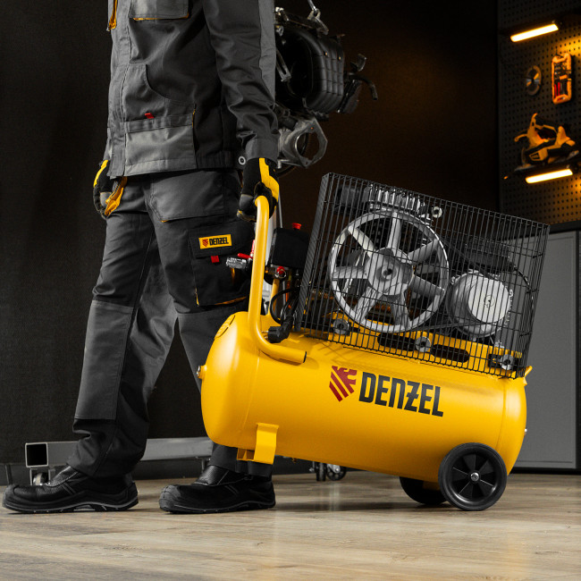 Компрессор воздушный BCI2300/50, ременный привод, 2.3 кВт, 50 литров, 400 л/мин Denzel в Новосибирске