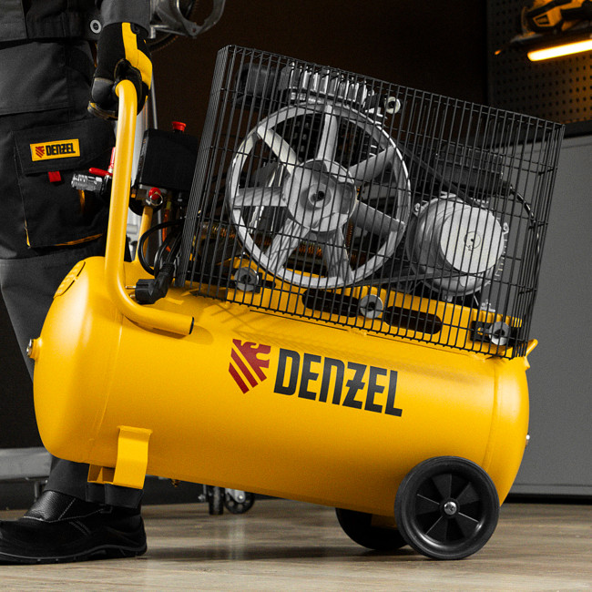 Компрессор воздушный BCI2300/50, ременный привод, 2.3 кВт, 50 литров, 400 л/мин Denzel в Новосибирске