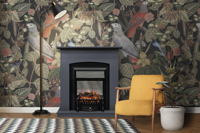 Каминокомплект Barcelona (Разборный) - Дуб галифакс с очагом Fobos FX M Brass в Новосибирске