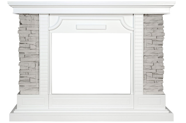 Каминокомплект Avignon - Белый / Сланец серый с очагом Vision 23 EF LED 3D FX в Новосибирске