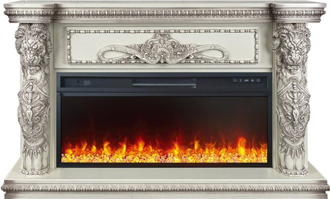Каминокомплект Windsor 42 - Слоновая кость с темной патиной с очагом Vision 42 LED в Новосибирске