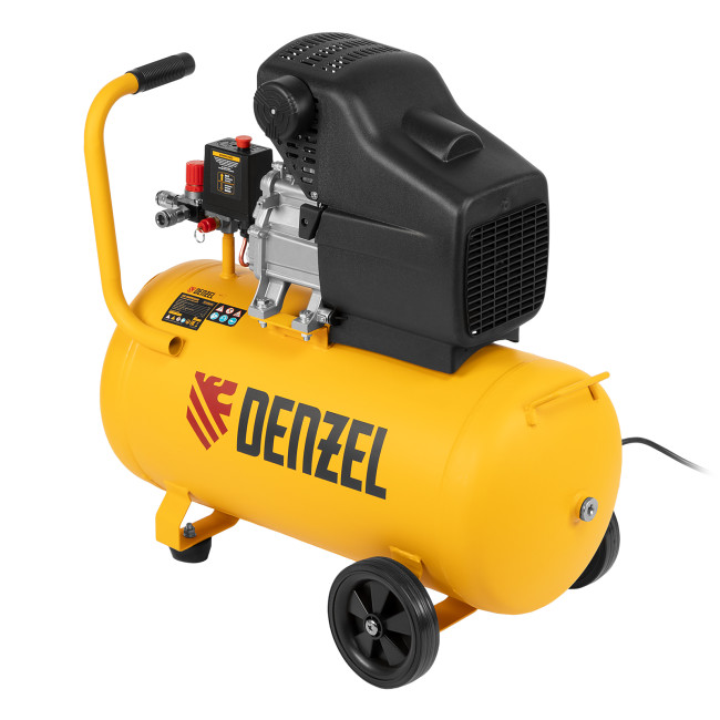 Компрессор воздушный, прямой привод DC1500/50, 1.5 кВт, 50 литров, 220 л/мин Denzel в Новосибирске