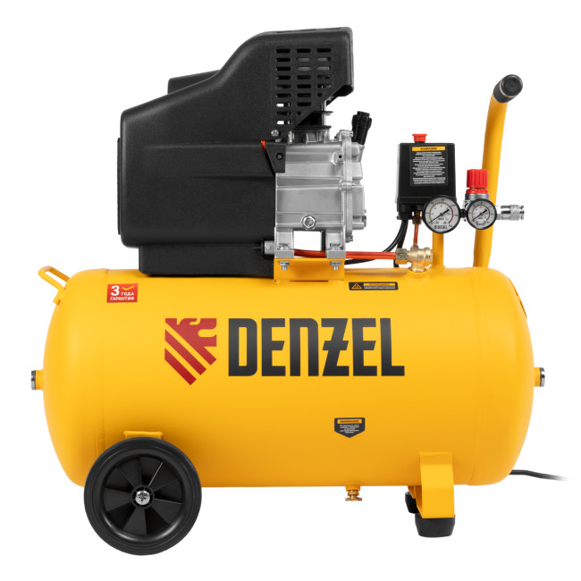 Компрессор воздушный, прямой привод DC1500/50, 1.5 кВт, 50 литров, 220 л/мин Denzel в Новосибирске