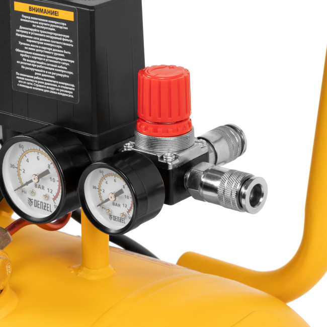 Компрессор воздушный, прямой привод DC1500/50, 1.5 кВт, 50 литров, 220 л/мин Denzel в Новосибирске