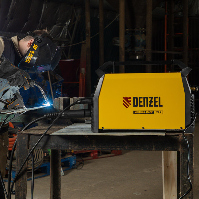 Аппарат инвертор. полуавтомат. сварки MultiMIG-200DP Synergy Double Pulse, 200 А, ПВ 80% Denzel в Новосибирске