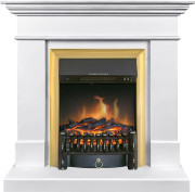 Каминокомплект California STD CRM (Разборный) - Санд сноу с очагом Fobos FX Brass Каминокомплект California STD CRM (Разборный) - Санд сноу с очагом Fobos FX Brass