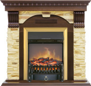 Каминокомплект Dublin угловой - Темный дуб / Сланец с очагом Fobos FX M Brass Каминокомплект Dublin угловой - Темный дуб / Сланец с очагом Fobos FX M Brass