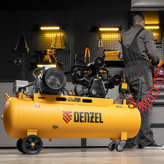 Компрессор воздушный BCW3000-T/100, ременный привод, 3.0 кВт, 100 литров, 520 л/мин Denzel в Новосибирске Компрессор воздушный BCW3000-T/100, ременный привод, 3.0 кВт, 100 литров, 520 л/мин Denzel в Новосибирске