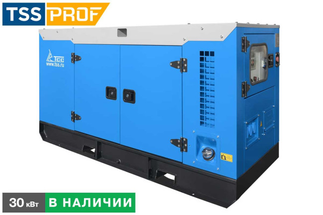 Дизельный генератор ТСС АД-30С-Т400-1РКМ7 в шумозащитном кожухе в Новосибирске