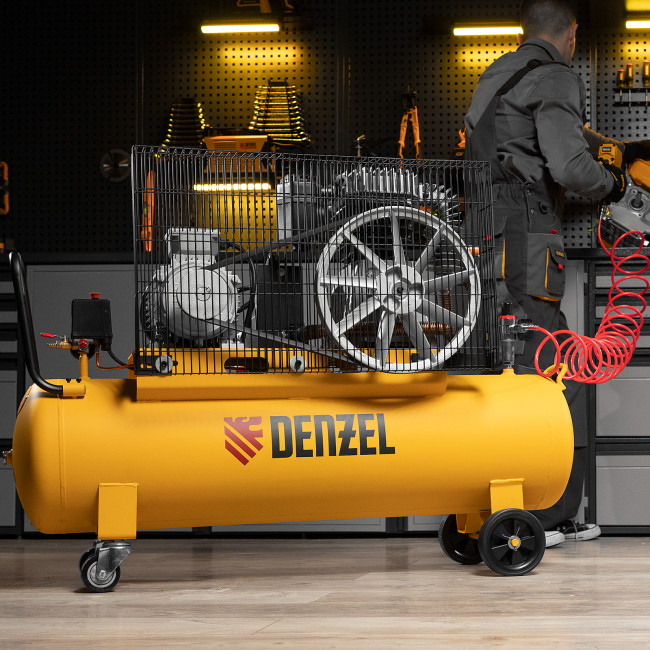 Компрессор воздушный, ременный привод BCI4000-T/100, 4.0 кВт, 100 литров, 690 л/мин Denzel в Новосибирске Компрессор воздушный, ременный привод BCI4000-T/100, 4.0 кВт, 100 литров, 690 л/мин Denzel в Новосибирске