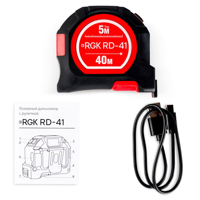 Лазерный дальномер RGK RD-41 с рулеткой с калибровкой в Новосибирске