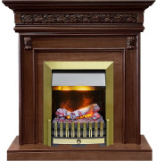 Каминокомплект Valletta - Темный дуб с очагом Danville Antique Brass FB2 Каминокомплект Valletta - Темный дуб с очагом Danville Antique Brass FB2