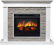 Каминокомплект Basel - Белый / Сланец серый с очагом Vision 23 EF LED 3D FX Каминокомплект Basel - Белый / Сланец серый с очагом Vision 23 EF LED 3D FX