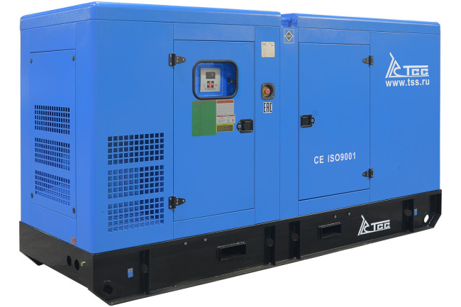 Дизельный генератор ТСС ЭД-150-Т400 с АВР в шумозащитном кожухе на прицепе в Новосибирске