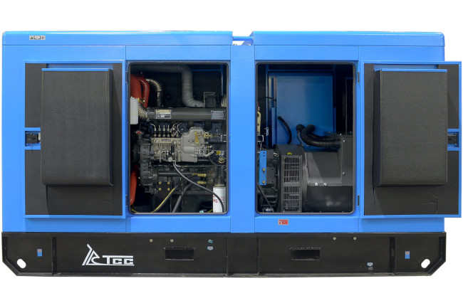 Дизельный генератор ТСС ЭД-150-Т400 с АВР в шумозащитном кожухе на прицепе в Новосибирске