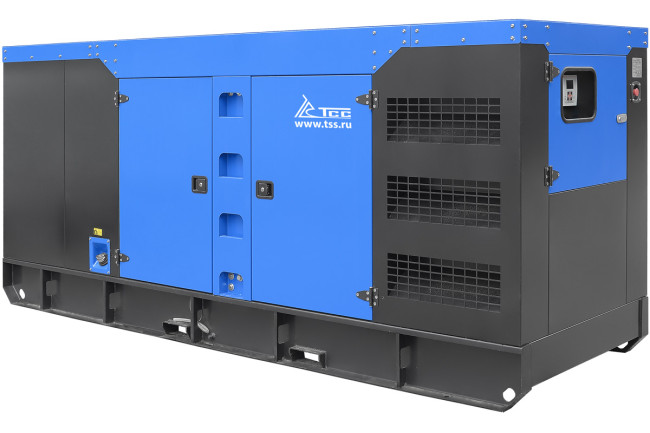 Дизельный генератор ТСС АД-320С-Т400-2РКМ26 в шумозащитном кожухе в Новосибирске