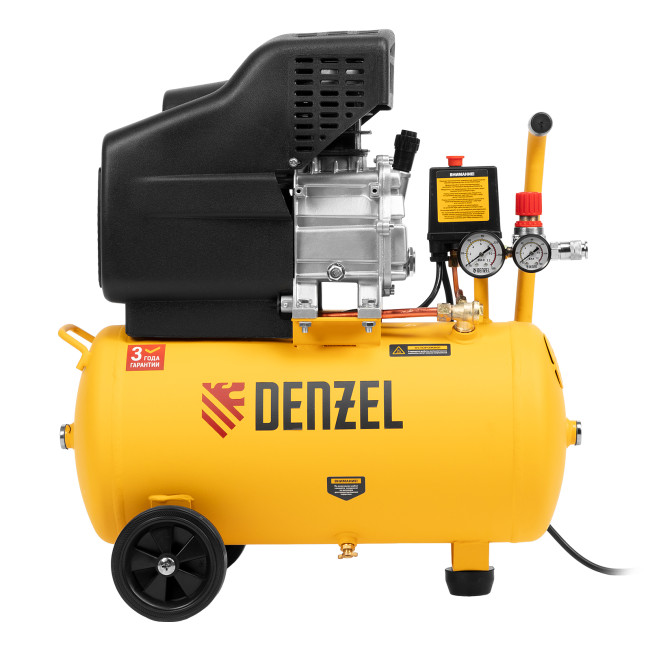 Компрессор воздушный DC1500/24, прямой привод, 1.5 кВт, 24 литра, 220 л/мин Denzel в Новосибирске