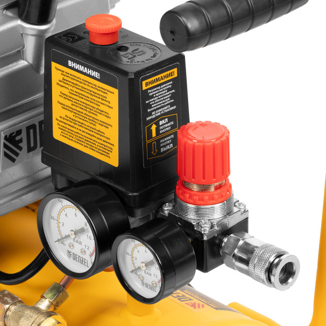 Компрессор воздушный DC1500/24, прямой привод, 1.5 кВт, 24 литра, 220 л/мин Denzel в Новосибирске