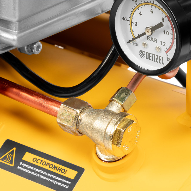 Компрессор воздушный DC1500/24, прямой привод, 1.5 кВт, 24 литра, 220 л/мин Denzel в Новосибирске