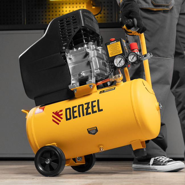 Компрессор воздушный DC1500/24, прямой привод, 1.5 кВт, 24 литра, 220 л/мин Denzel в Новосибирске