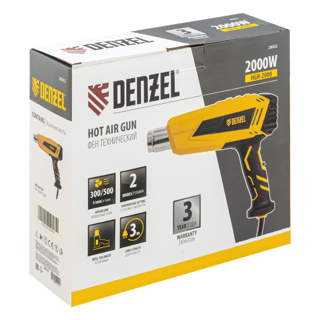 Фен технический HGH-2000, 2000 Вт, 2 режима Denzel в Новосибирске Фен технический HGH-2000, 2000 Вт, 2 режима Denzel в Новосибирске