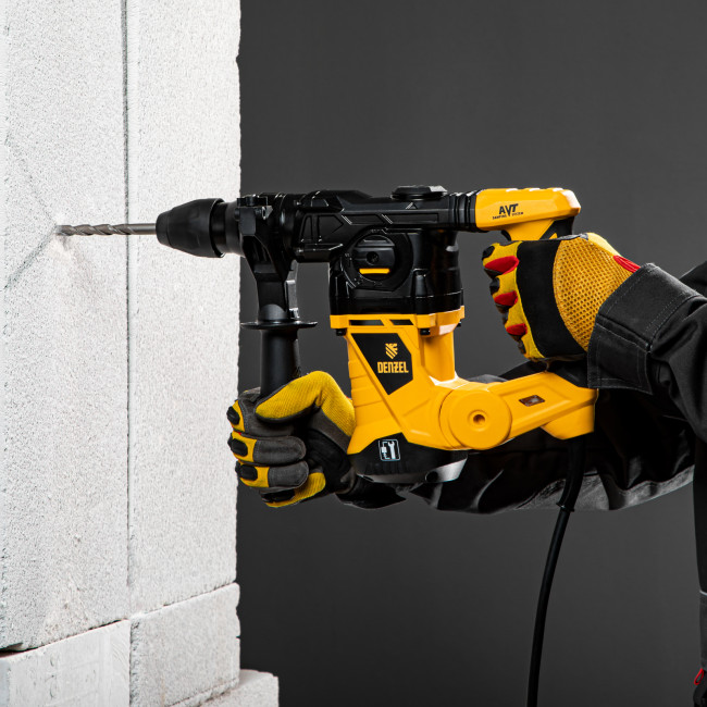 Перфоратор электрический RHV-1250-30, SDS-plus, 1250 Вт, 5 Дж, 3 плюс 1 режим Denzel в Новосибирске