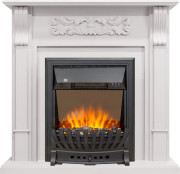 Каминокомплект Venice - Фактурный белый с очагом Aspen Black Каминокомплект Venice - Фактурный белый с очагом Aspen Black