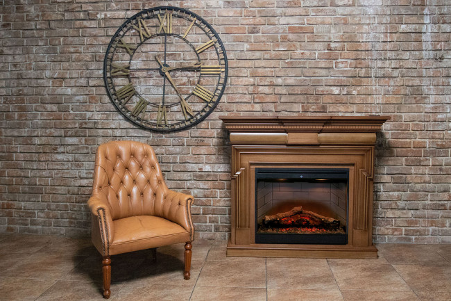 Каминокомплект Torino - Орех с очагом Symphony 30'' DF3020-INT в Новосибирске