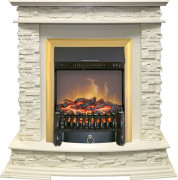 Каминокомплект Luzern - Слоновая кость с очагом Fobos FX M Brass