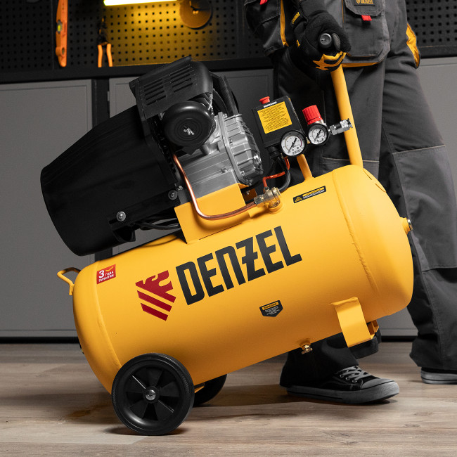 Компрессор воздушный прям. привод DCV1800/50, 1,8 кВт, 50 литров, 320 л/мин Denzel в Новосибирске