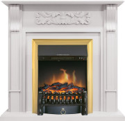 Каминокомплект Venice - Фактурный белый с очагом Fobos FX Brass Каминокомплект Venice - Фактурный белый с очагом Fobos FX Brass