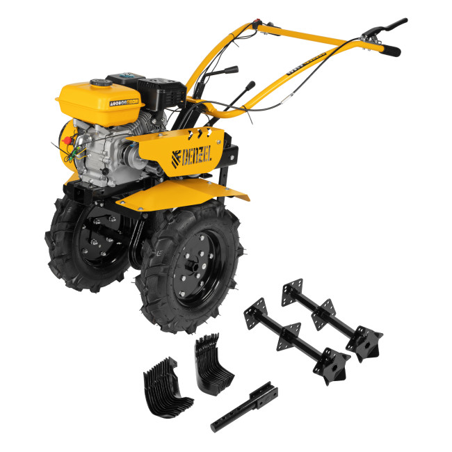 Мотоблок DPT-270, 7 л.с, ременное сцепление, ширина 85 см, глубина 35 см, фрез 3 х 4, ШОМ, передачи 2В/1Н Denzel в Новосибирске