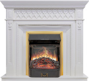 Каминокомплект Alexandria - Белый с очагом Majestic FX Brass Каминокомплект Alexandria - Белый с очагом Majestic FX Brass