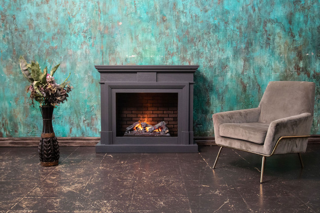 Каминокомплект Coventry Gray - Серый с очагом Symphony 26'' DF2624L-INT в Новосибирске