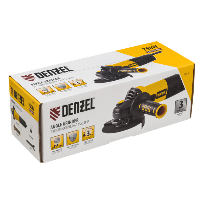 Машина шлифовальная угловая AG115-750, 750 Вт, 115 мм, 11000 об/мин Denzel в Новосибирске