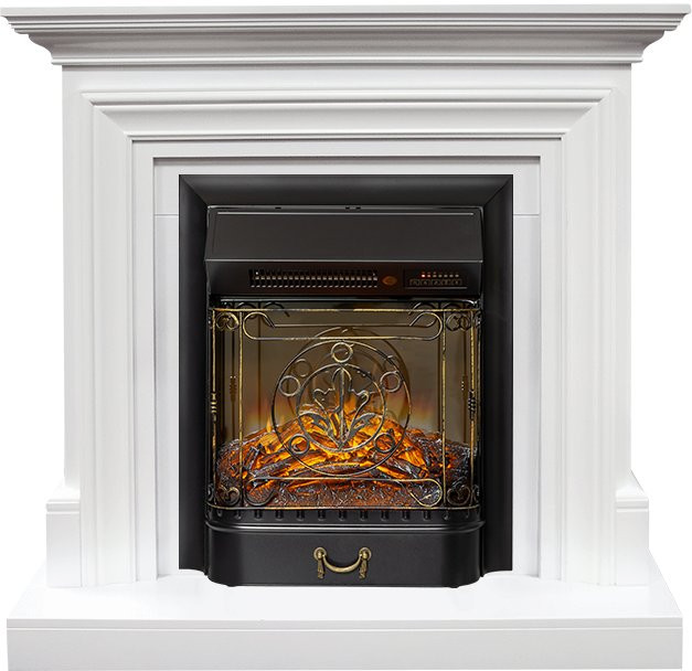 Каминокомплект Bradford - Белый с очагом Majestic FX M Black RC в Новосибирске Каминокомплект Bradford - Белый с очагом Majestic FX M Black RC в Новосибирске