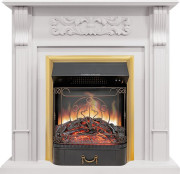 Каминокомплект Venice - Фактурный белый с очагом Majestic FX Brass Каминокомплект Venice - Фактурный белый с очагом Majestic FX Brass
