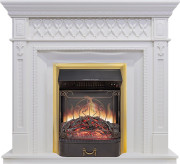 Каминокомплект Alexandria - Белый с очагом Majestic FX M Brass Каминокомплект Alexandria - Белый с очагом Majestic FX M Brass