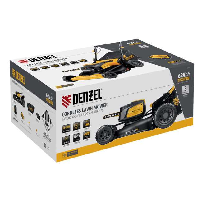Газонокосилка аккумуляторная бесщет., RLMS560-62, привод, 560 мм, Li-ion, 62В Denzel в Новосибирске