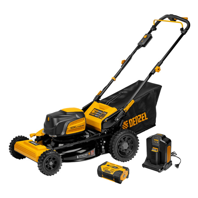 Газонокосилка аккумуляторная бесщет., RLMS560-62, привод, 560 мм, Li-ion, 62В Denzel в Новосибирске