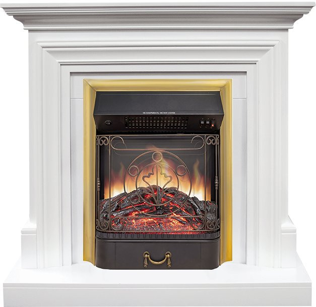 Каминокомплект Bradford - Белый с очагом Majestic FX M Brass в Новосибирске