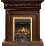 Каминокомплект Valletta - Темный дуб с очагом Fobos FX Brass Каминокомплект Valletta - Темный дуб с очагом Fobos FX Brass