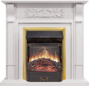 Каминокомплект Venice - Фактурный белый с очагом Majestic FX M Brass Каминокомплект Venice - Фактурный белый с очагом Majestic FX M Brass