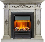 Каминокомплект Derby - Old silver с очагом Brookline Black Каминокомплект Derby - Old silver с очагом Brookline Black
