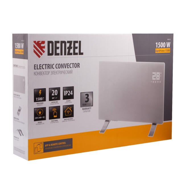 Конвектор электрический OptiPrime-1500, Wi-Fi, тачскрин, цифровой термостат, 1500 Вт Denzel в Новосибирске