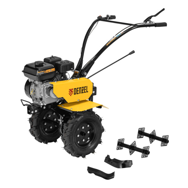 Мотоблок DPT-170, 7 л.с., ремен.сцеп, шир 85 см, глуб 35 см,фрез 3х3,ШОМ,скор 2В/1Н,кол 8" Denzel в Новосибирске