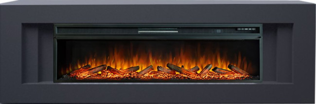Каминокомплект Line 60 SFT (Разборный) - Серый графит с очагом Vision 60 LOG LED в Новосибирске