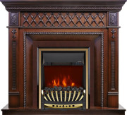 Каминокомплект Alexandria - махагон коричневый антик с очагом Aspen Gold Каминокомплект Alexandria - махагон коричневый антик с очагом Aspen Gold